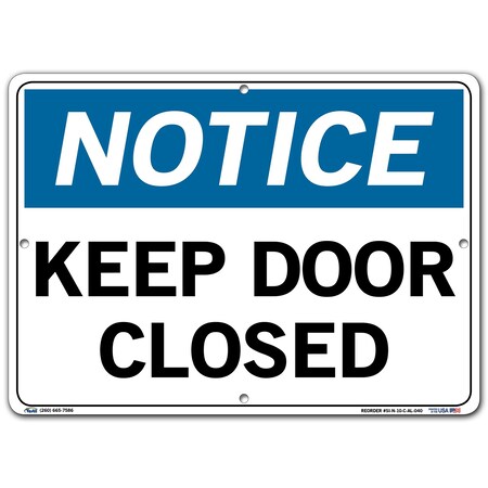 Vestil Aluminum Sign, 10-1/2" Height, 14-1/2" Width, Aluminum, Rectangle, English SI-N-10-C-AL-040